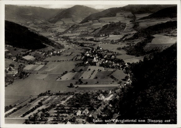 Ak Oberglottertal Glottertal im Schwarzwald, Fliegeraufnahme, Unterglottertal