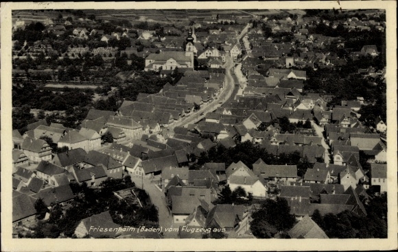 Postcard Friesenheim in Baden, aerial photograph