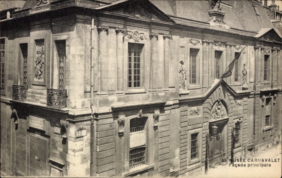 Ansichtkaart Paris III Marais, Musee Carnavalet, MUSEE CARNAVALET, gevel, hoofdgevel, geen mensen, k