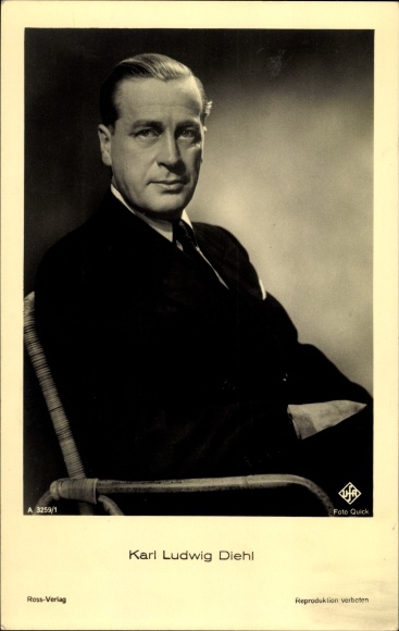 Ak Schauspieler Karl Ludwig Diehl, Sitzportrait