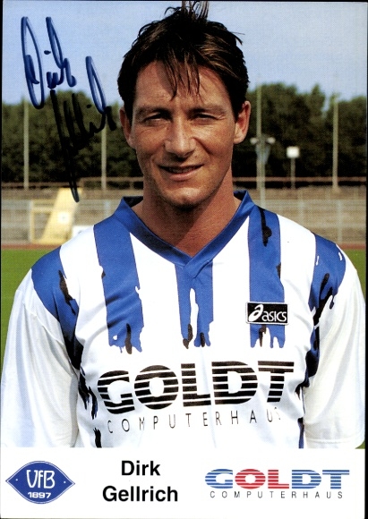 Autogrammkarte Fußballer und Trainer Dirk Gellrich, VfB Oldenburg, Autogramm