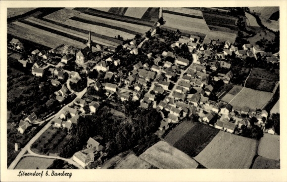 Ak Litzendorf Oberfranken, Fliegeraufnahme