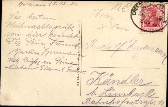 Postcard Dresden Klotzsche Königswald, total view of Hellerau with Alt-Klotzsche