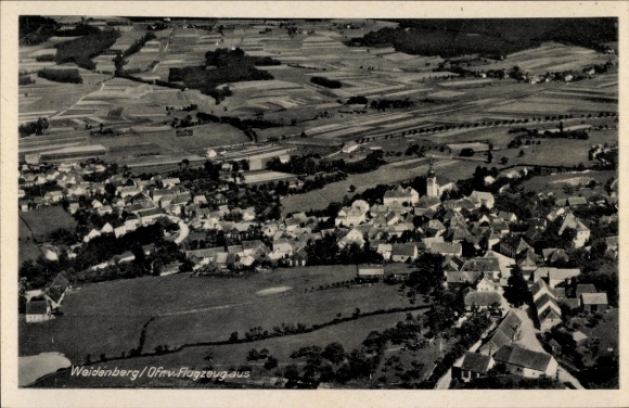 Postcard Weidenberg in Upper Franconia, aerial photograph