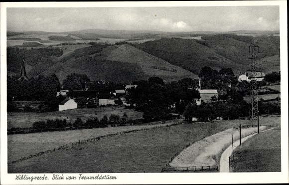 Ak Nachrodt Wiblingwerde im Sauerland, Blick vom, Fernmeldeturm, Gasthof Heinrich Winkhaus, Berge