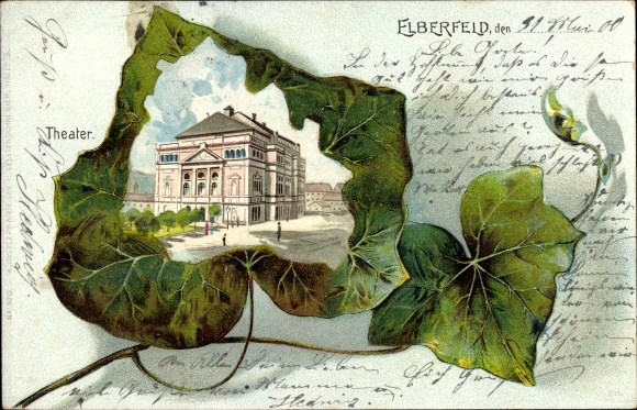 Ivy leaf Chromo-Litho Elberfeld Wuppertal in North Rhine-Westphalia, theater