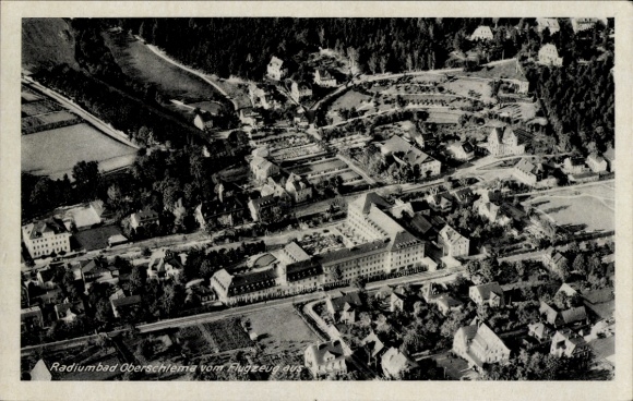 Ak Oberschlema Bad Schlema im Erzgebirge, Fliegeraufnahme