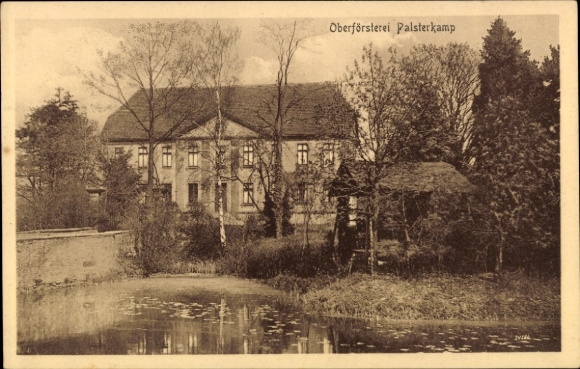 Ak Bad Rothenfelde am Teutoburger Wald, Oberförsterei Palsterkamp, Gebäude, Teich, Bäume