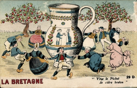 litho La Bretagne, Vive le Pichet de cidre Breton