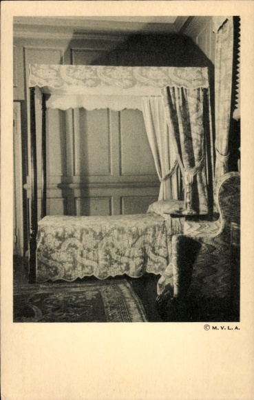 Postcard Mount Vernon New York USA, bedroom on the ground floor