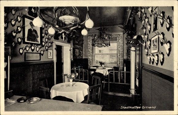 PC Ortrand im Schraden Brandenburg, city coffee shop, interior view