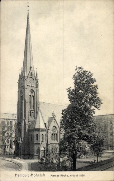 Postcard Hamburg Nord Hoheluft, Markuskirche