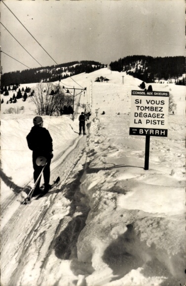 Ak Auf der Skipiste, Wintermotiv