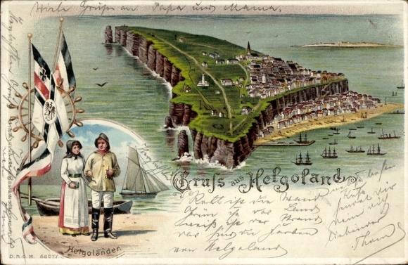 lito Heligoland, wyspa, Heligolandczycy, flagi