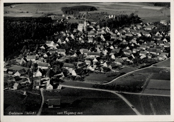 Postcard Erolzheim in Upper Swabia Württemberg, aerial photograph