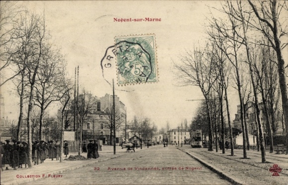 Ak Nogent sur Marne Val de Marne, Avenue de Vincennes, Ortseingang