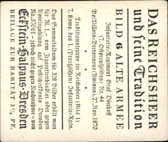 Collector's picture The Imperial Army and its tradition 6 Old Army, Inf. Regt. Graf Dönhoff 7. East Prussia. 44