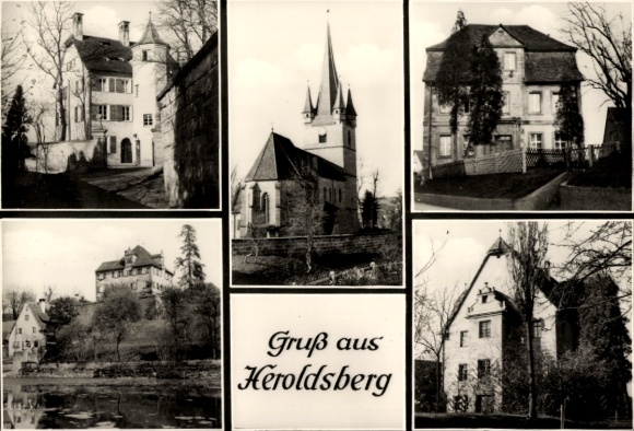 Ak Heroldsberg in Midden-Franken, gedeeltelijk uitzicht, kerk