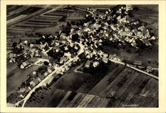 Postcard Donnstetten Römerstein in the Swabian Alb, aerial photograph