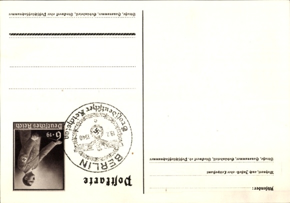 Postal stationery artist Postcard Klein, G., Only one can win and that is us, quote from Adolf Hitler
