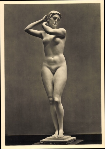 Postcard sculpture by Josef Thorak, The Judgment of Paris, Athena, HDK 339