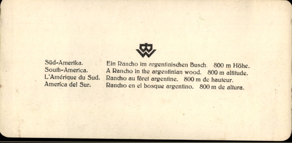 Stereo Photo Argentina, A rancho in the Argentine bush