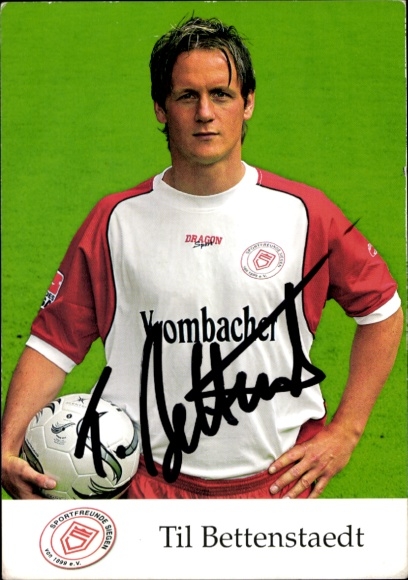 Autograph card footballer Til Bettenstaedt, Sportfreunde Siegen, autograph