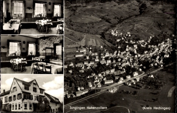 Ak Jungingen Baden Württemberg, Fliegeraufnahme, Gasthof zum Hirsch