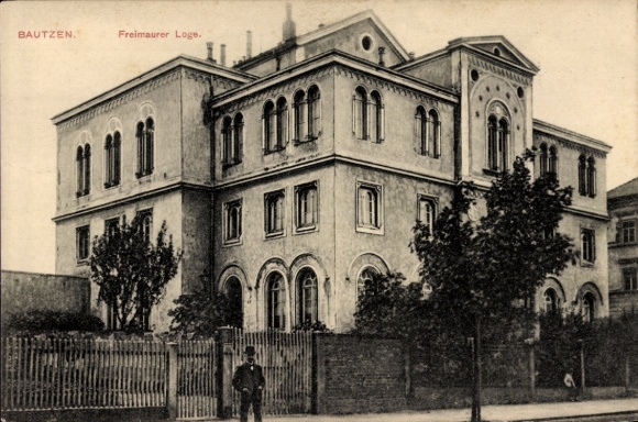 Postcard Bautzen in Upper Lusatia, Freemason Lodge