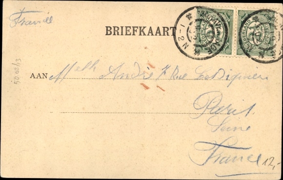 Postcard Rotterdam South Holland Netherlands, Vollenhovenstraat, horse tram 14