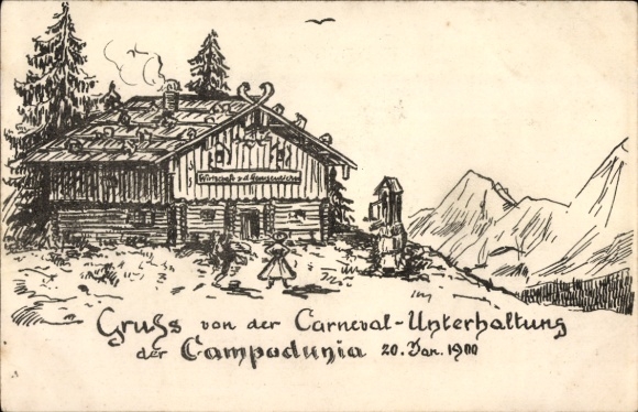 Ak Karneval-Unterhaltung der Campodunia, 1900
