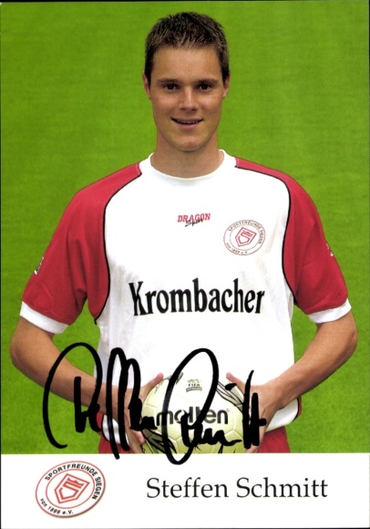 Autograph card footballer Steffen Schmitt, Sportfreunde Siegen, autograph