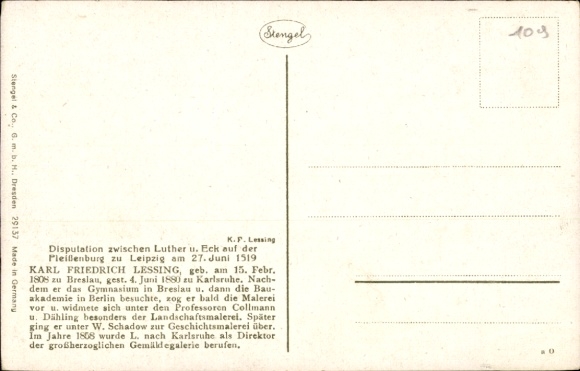 PC Reformation anniversary 1917, debate between Luther and Eck at the Peißenburg in Leipzig