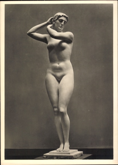 Postcard sculpture by Josef Thorak, The Judgment of Paris, Athena, HDK 339