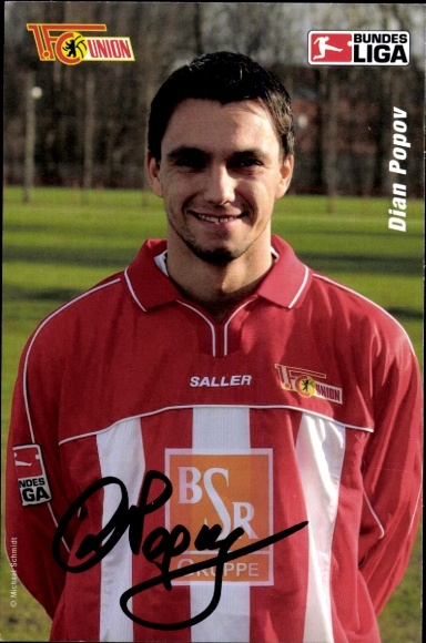 Autogrammkarte Fußballer Dian Popov, 1. FC Union Berlin, Autogramm