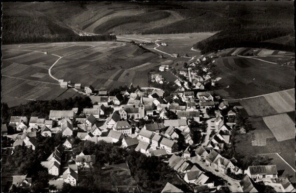 Ak Riedöschingen Blumberg am Schwarzwald, Fliegeraufnahme