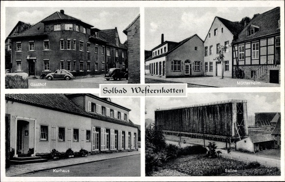 Postcard Westernkotten Erwitte in Westphalia, home for mothers, spa house, saltworks, Gasthof Dietz