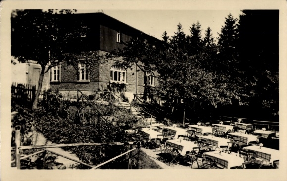 Postcard Beiersdorf in Upper Lusatia, Bieleboh, Bielebohbaude, mountain inn