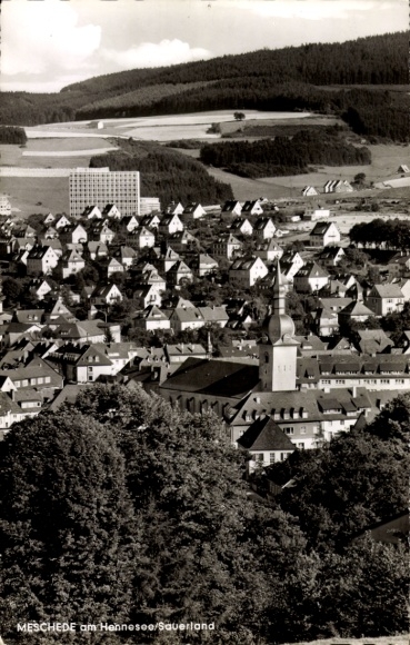 Ansichtkaart Meschede in het Sauerland, Hennesee, panorama