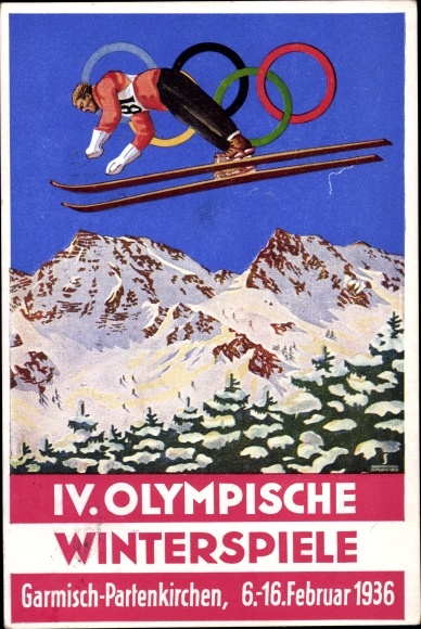 Artist PC Garmisch Partenkirchen in Upper Bavaria, 1936 Winter Olympics, ski jumping