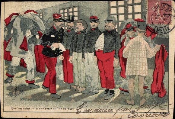 Artist PC French soldiers at issue of the uniforms