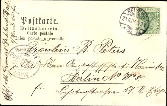 Pine cone Chromo-Litho Bad Rehburg Loccum in Lower Saxony, bath houses