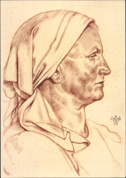 Artist PC Willrich, Wolfgang, forester&#39;s wife from Buchenland, Romania, VDA P 14 No. 21