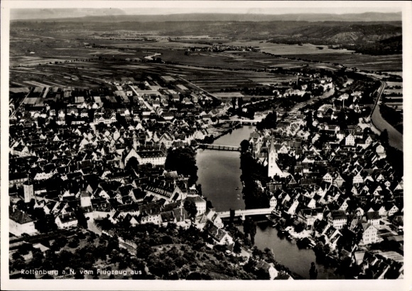Postcard Rottenburg am Neckar, aerial photograph