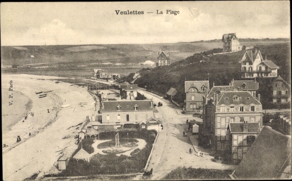 Postcard Veulettes sur Mer Seine Maritime, beach