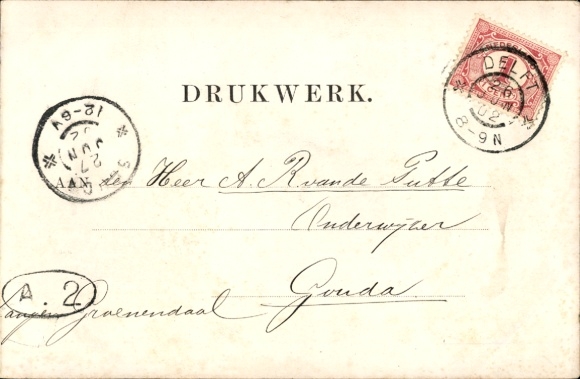 Newspaper Postcard De Avondpost, portrait of a Woman
