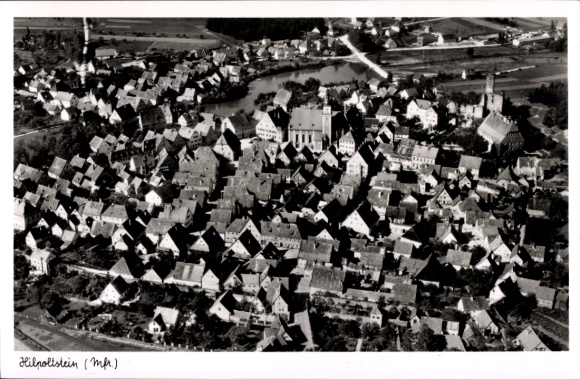 Postcard Hilpoltstein in Middle Franconia, aerial photograph