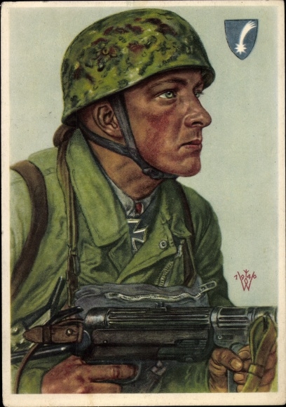 Artist PC Willrich, Wolfgang, Feldwebel Helmut Arpke, recipient of the Knight&#39;s Cross, VDA school collection 1940