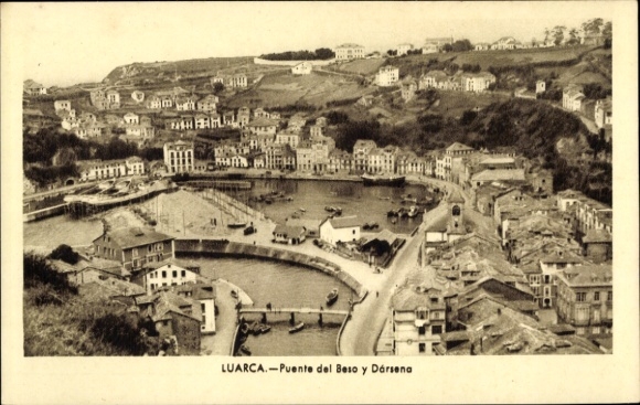 Ak Luarca Spanje, brug en haven