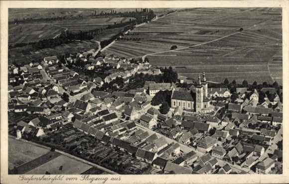 Postcard Grafenrheinfeld am Main Unterfranken, aerial photograph